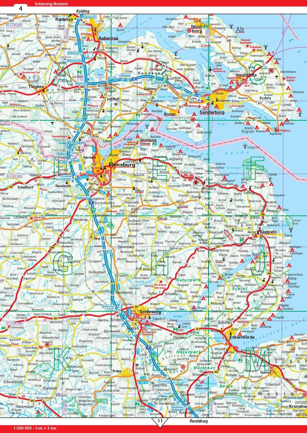 Beispielinhalt (Bild) Neuer Straßenatlas Deutschland/Europa 2026/2027