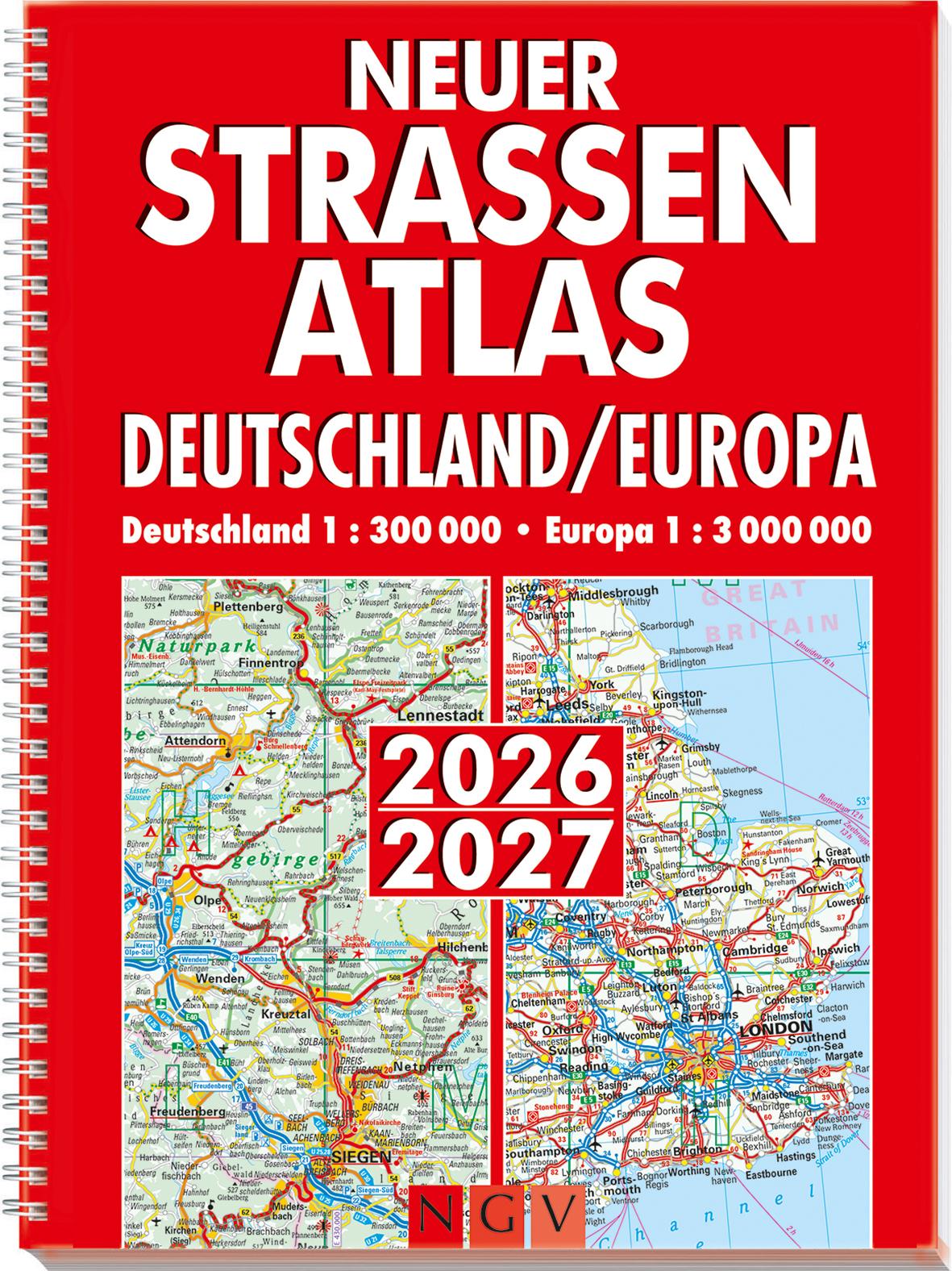 Vorderes Coverbild Neuer Straßenatlas Deutschland/Europa 2026/2027