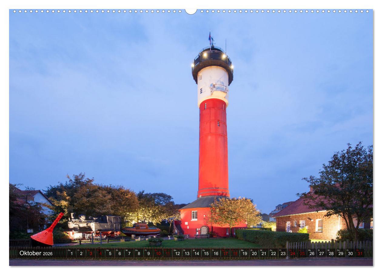 Beispielinhalt (Bild) Ostfriesische Inseln - Borkum, Norderney, Juist, Baltrum, Langeoog, Spiekeroog, Wangerooge (hochwertiger Premium Wandkalender 2026 DIN A2 quer), Kunstdruck in Hochglanz