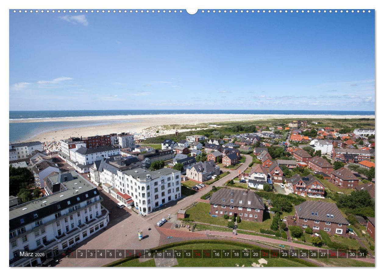 Beispielinhalt (Bild) Ostfriesische Inseln - Borkum, Norderney, Juist, Baltrum, Langeoog, Spiekeroog, Wangerooge (hochwertiger Premium Wandkalender 2026 DIN A2 quer), Kunstdruck in Hochglanz