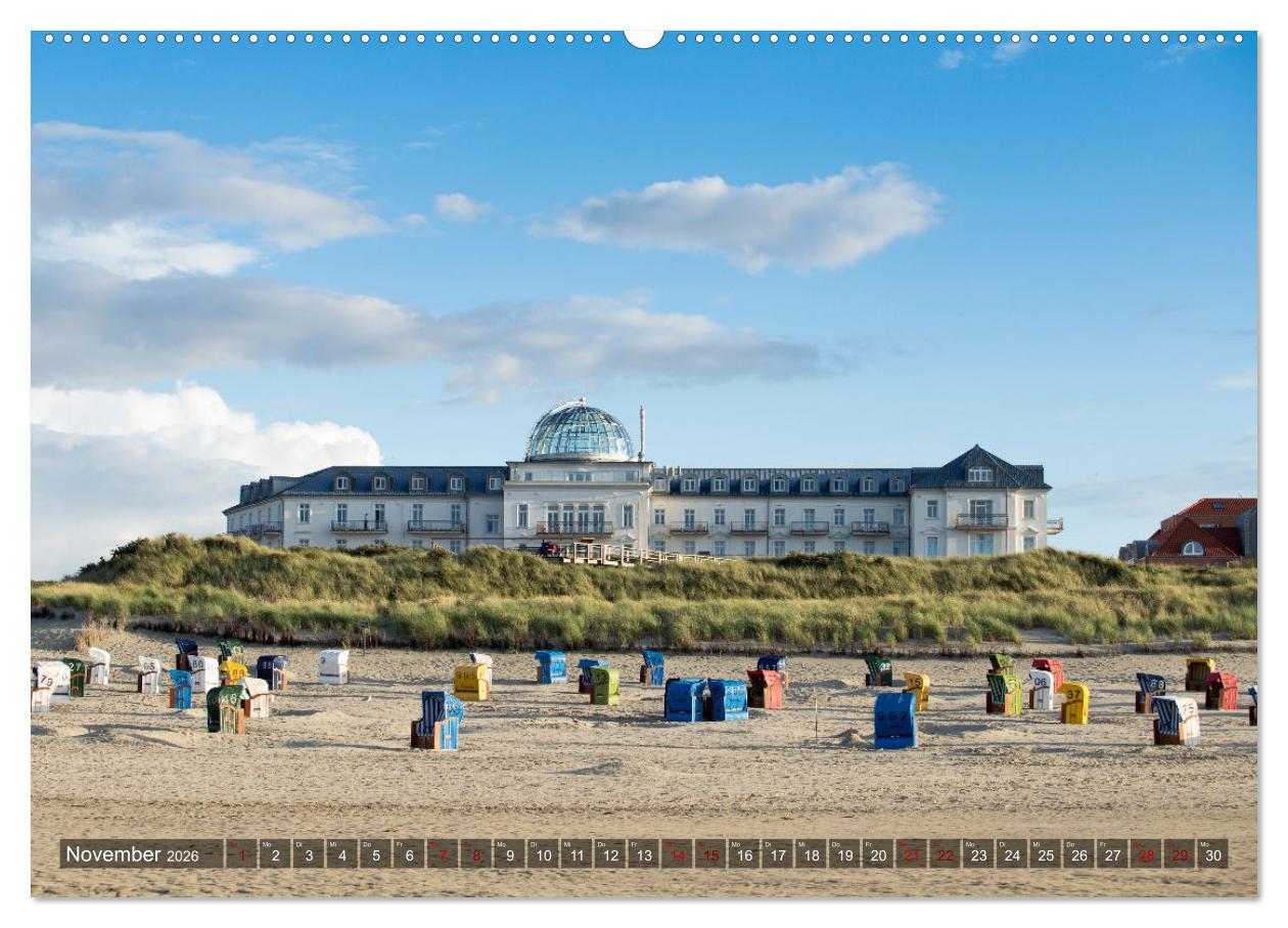 Beispielinhalt (Bild) Ostfriesische Inseln - Borkum, Norderney, Juist, Baltrum, Langeoog, Spiekeroog, Wangerooge (hochwertiger Premium Wandkalender 2026 DIN A2 quer), Kunstdruck in Hochglanz