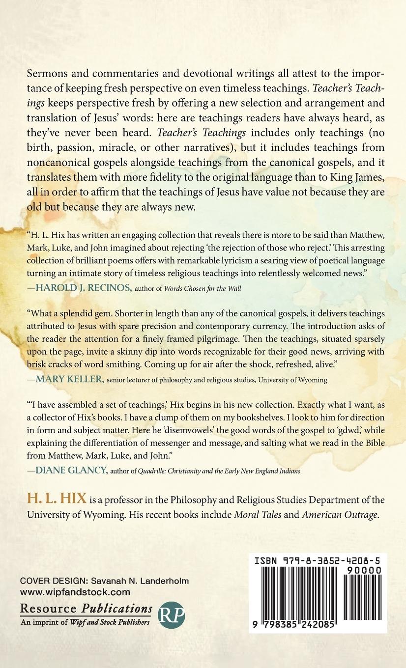 Rückseitencover Teacher's Teachings