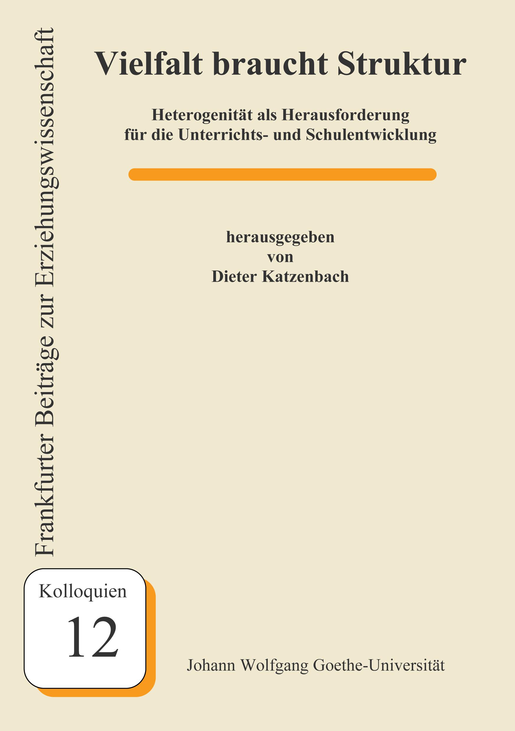 Vorderes Coverbild Vielfalt braucht Struktur