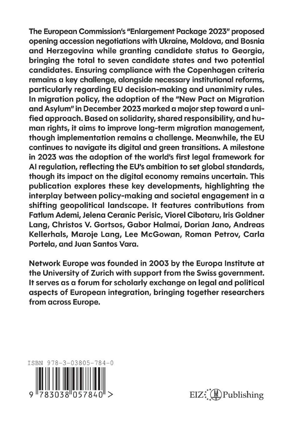 Rückseitencover European Integration in Times of Security Challenges