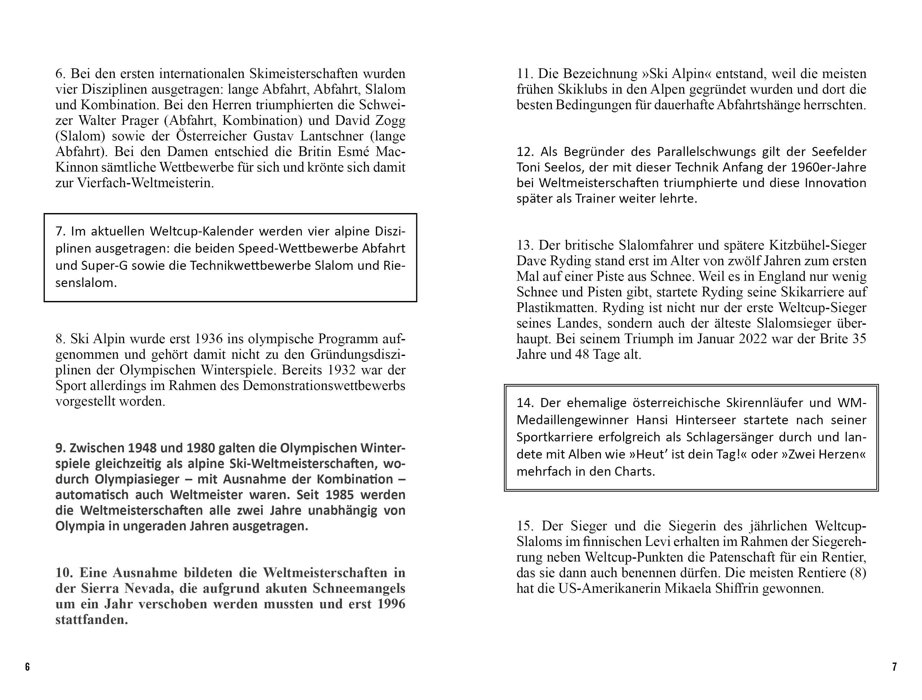 Beispielinhalt (Bild) Unnützes Skisport Wissen