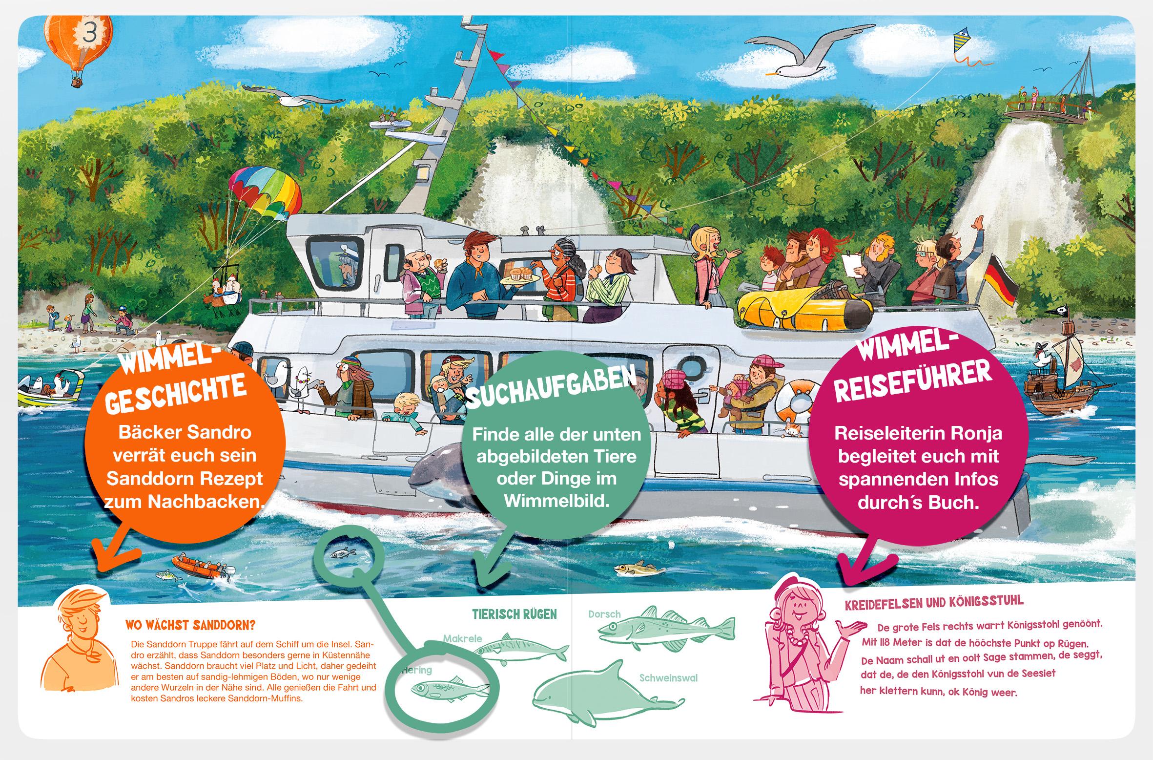 Beispielinhalt (Bild) So schön ist Rügen - eine Wimmelreise