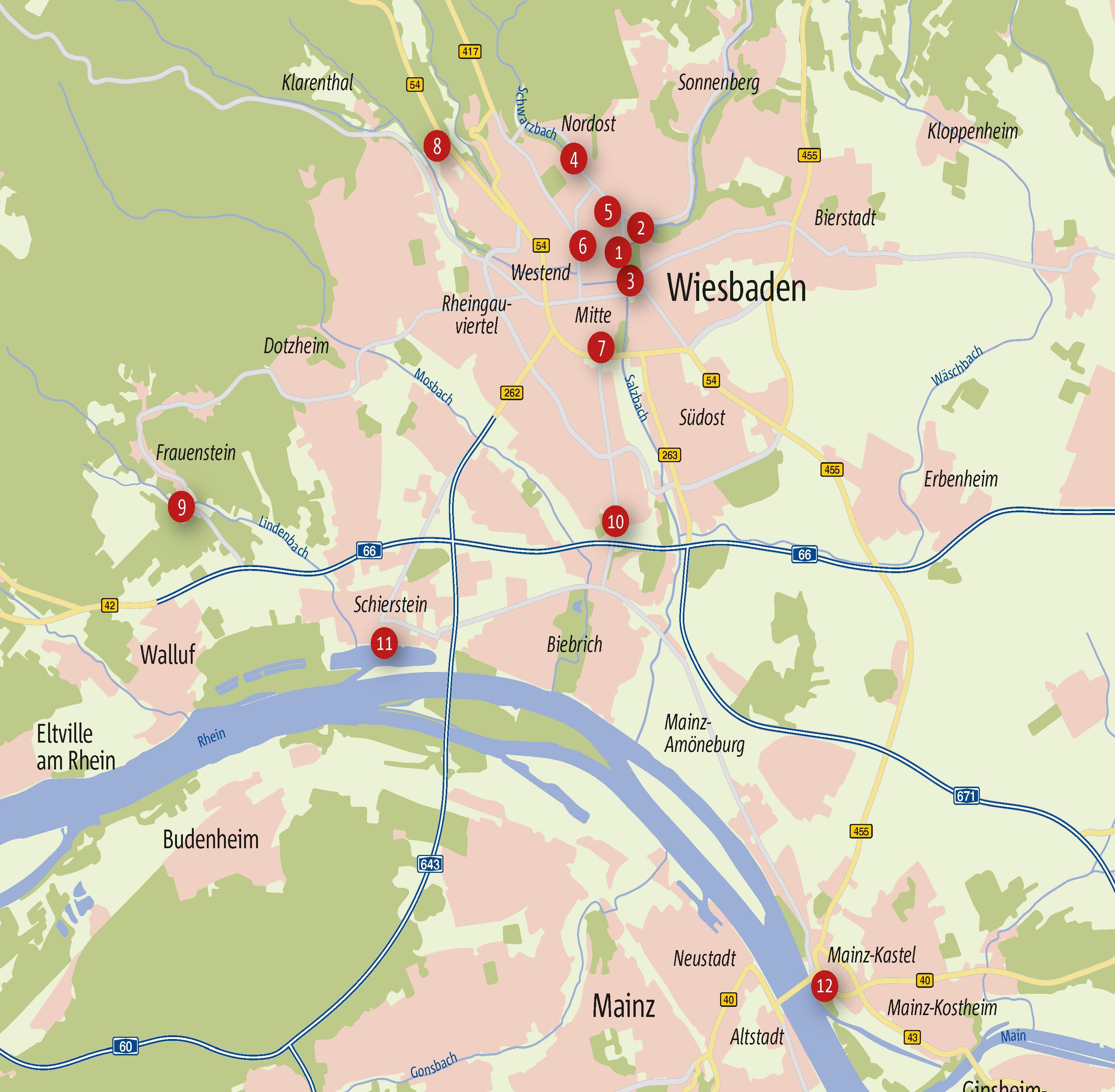 Beispielinhalt (Bild) Zu Fuß durch Wiesbaden