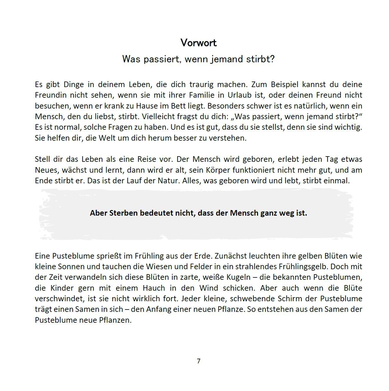 Beispielinhalt (Bild) Ein stärkendes Kinderbuch über Tod und Trauer | Der Regenbogen des Lebens | 15 anschauliche Kurzgeschichten & Mitmach-Elemente für Kinder ab 4 Jahren | Gefühle verstehen, Abschied begleiten, innere Stärke und Resilienz aufbauen