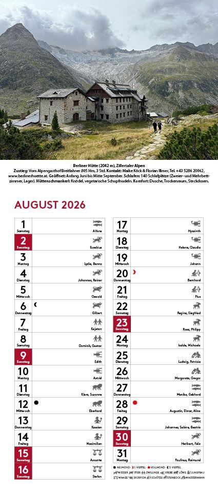 Beispielinhalt (Bild) Tyrolia Kalender 2026