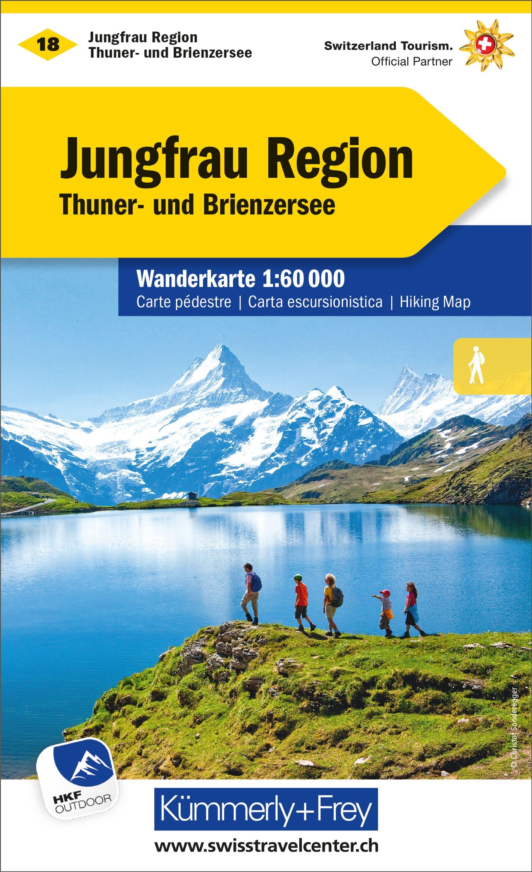 Vorderes Coverbild KuF Schweiz Wanderkarte 18 Jungfrau Region 1 : 60 000