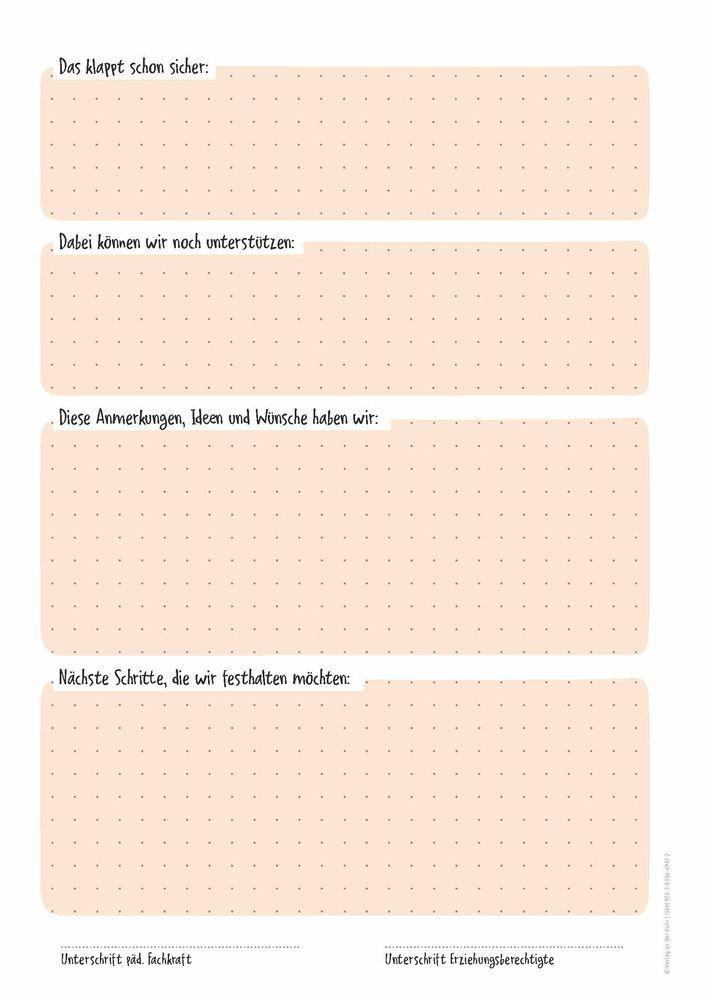 Beispielinhalt (Bild) Elterngespräche in der Kita - einfach protokolliert