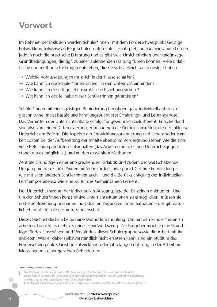 Beispielinhalt (Bild) Rund um den Förderschwerpunkt Geistige Entwicklung