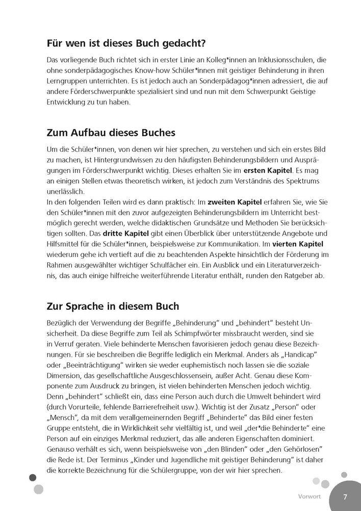 Beispielinhalt (Bild) Rund um den Förderschwerpunkt Geistige Entwicklung