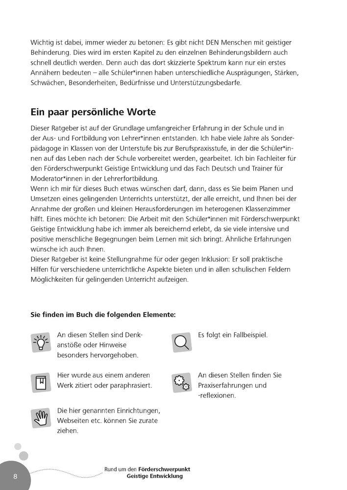 Beispielinhalt (Bild) Rund um den Förderschwerpunkt Geistige Entwicklung