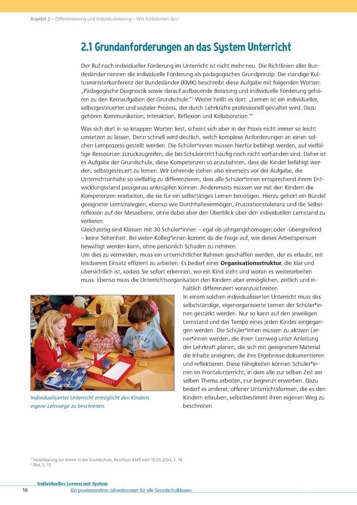 Beispielinhalt (Bild) Individuelles Lernen mit System