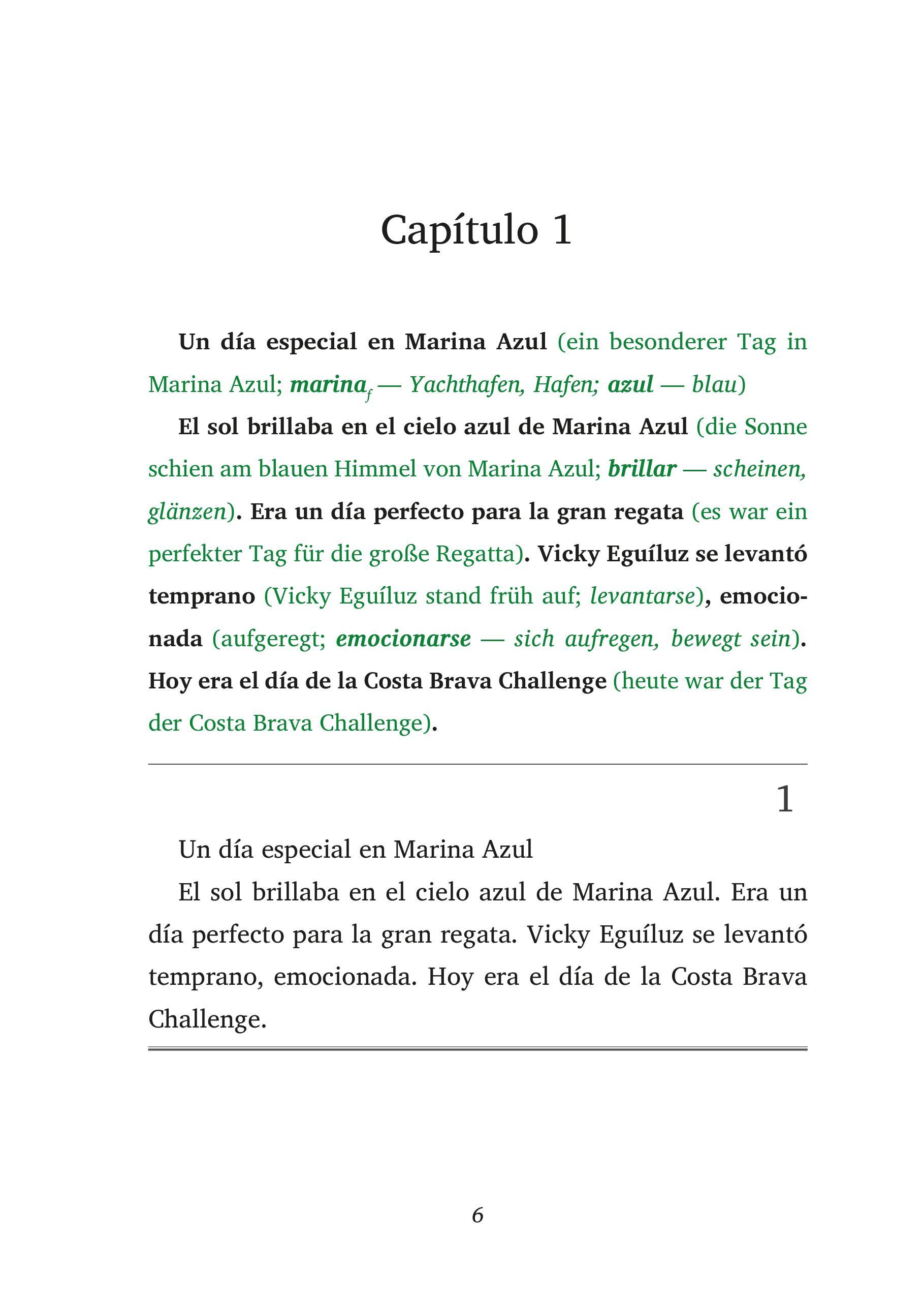 Beispielinhalt (Bild) La Regata Invertida - Spanische Krimi-Lektüre A1-A2 (+ Audio-Online)