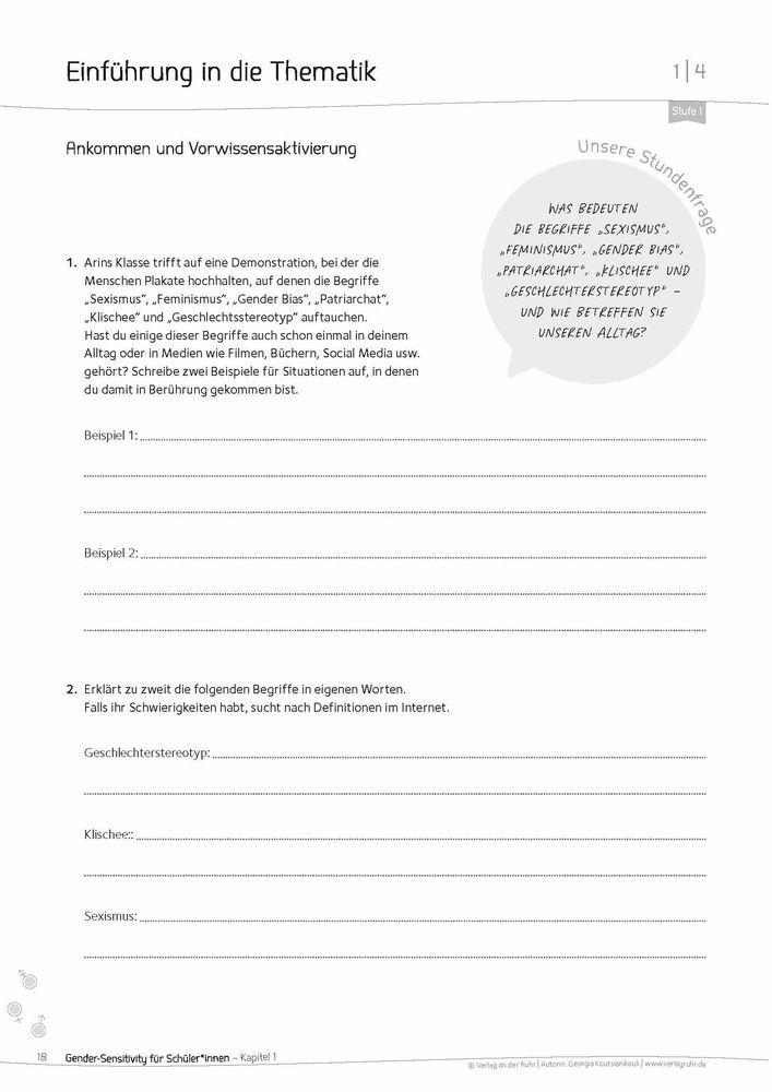 Beispielinhalt (Bild) Gender-Sensitivity für Schüler*innen