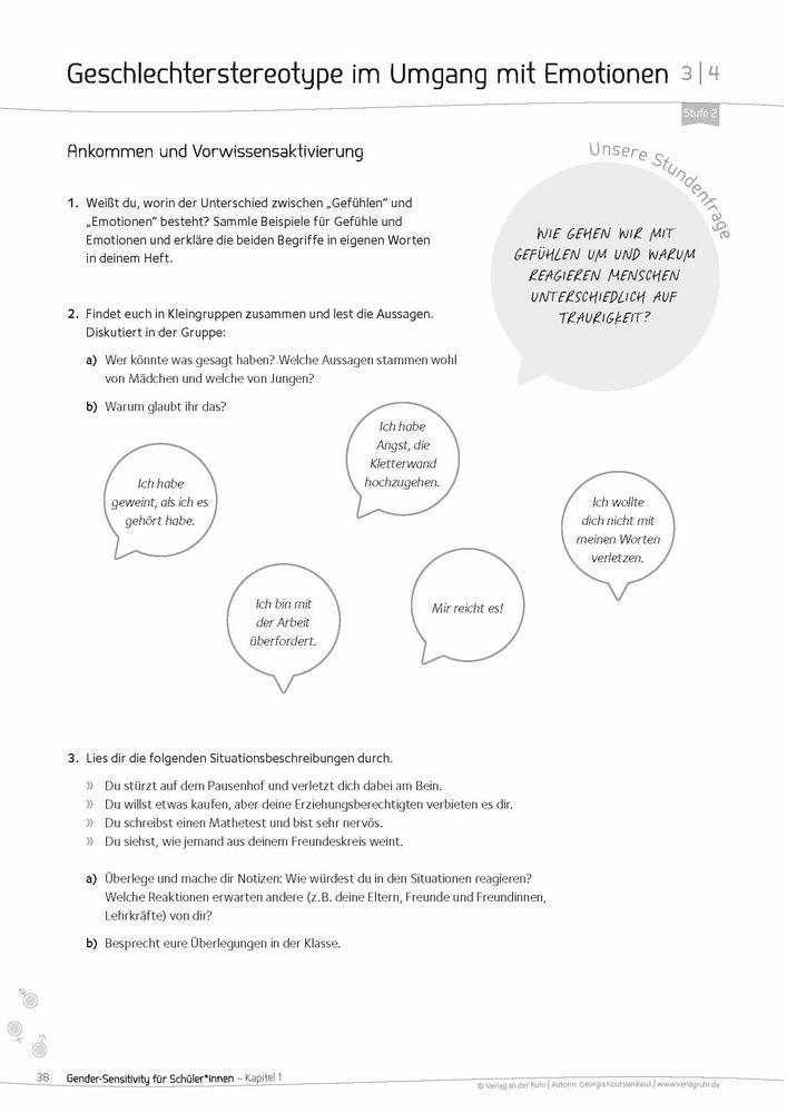 Beispielinhalt (Bild) Gender-Sensitivity für Schüler*innen