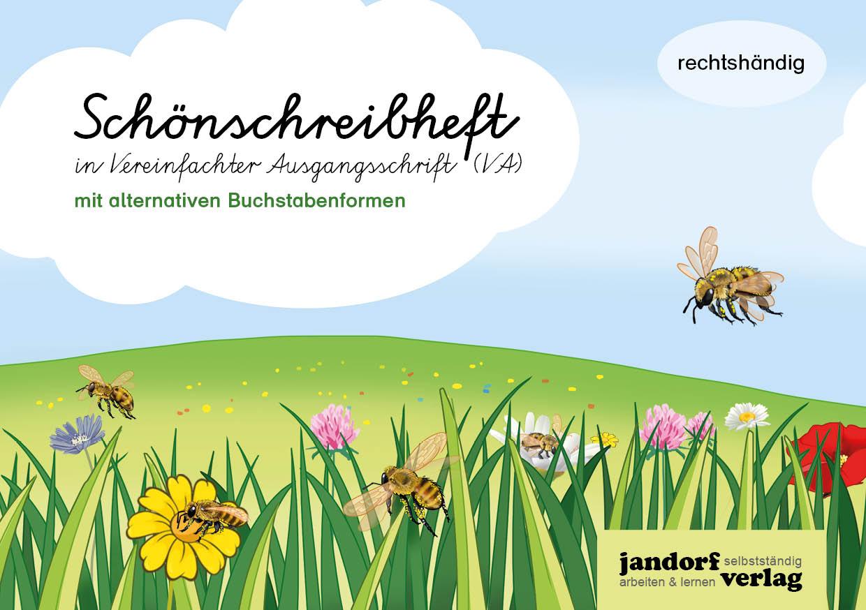 Vorderes Coverbild Schönschreibheft in VA - rechtshändig - Vereinfachte Ausgangsschrift - mit alternativen Buchstabenformen