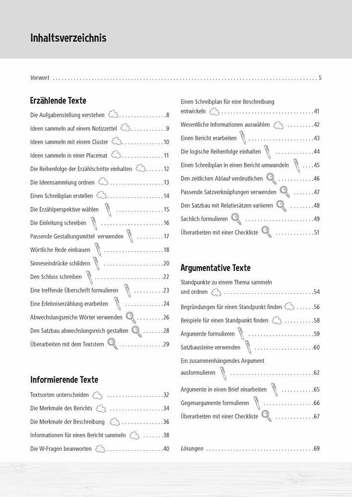 Beispielinhalt (Bild) Texte schreiben in der Sekundarstufe I