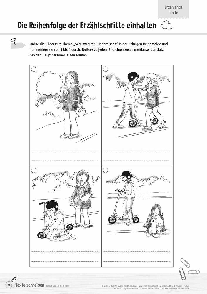 Beispielinhalt (Bild) Texte schreiben in der Sekundarstufe I