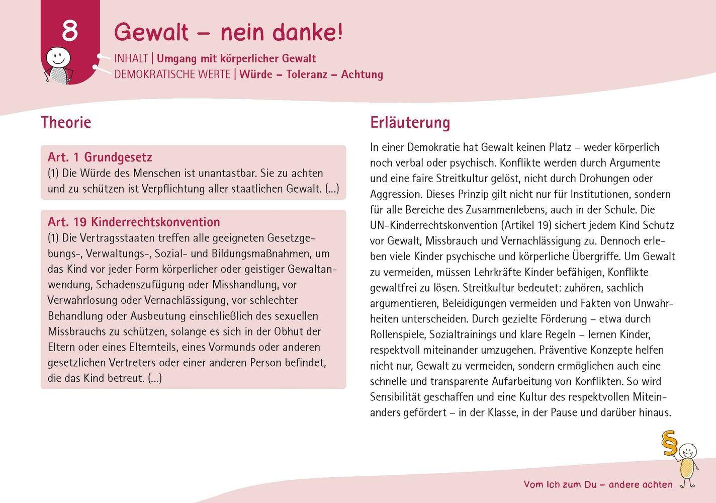 Beispielinhalt (Bild) 40 Impulskarten zur Demokratiebildung in der Grundschule