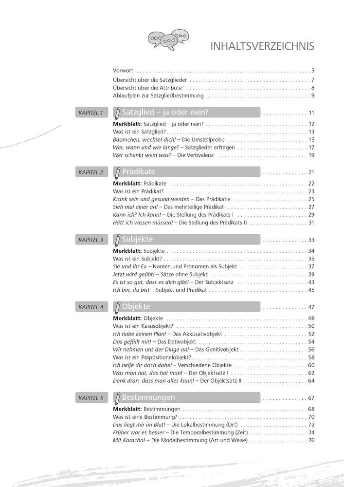 Beispielinhalt (Bild) 100 x Satzglieder