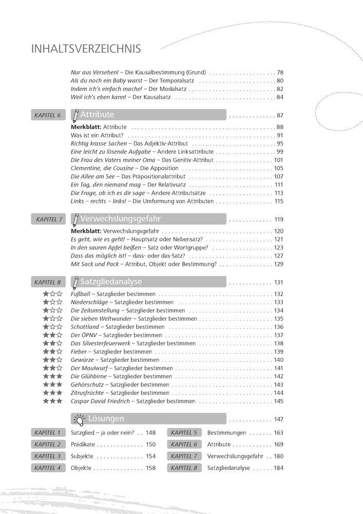 Beispielinhalt (Bild) 100 x Satzglieder