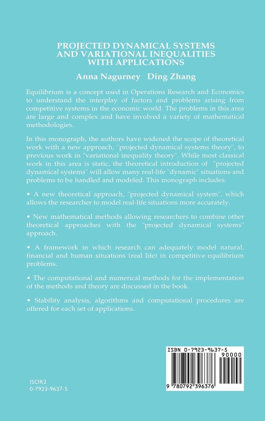 Rückseitencover Projected Dynamical Systems and Variational Inequalities with Applications