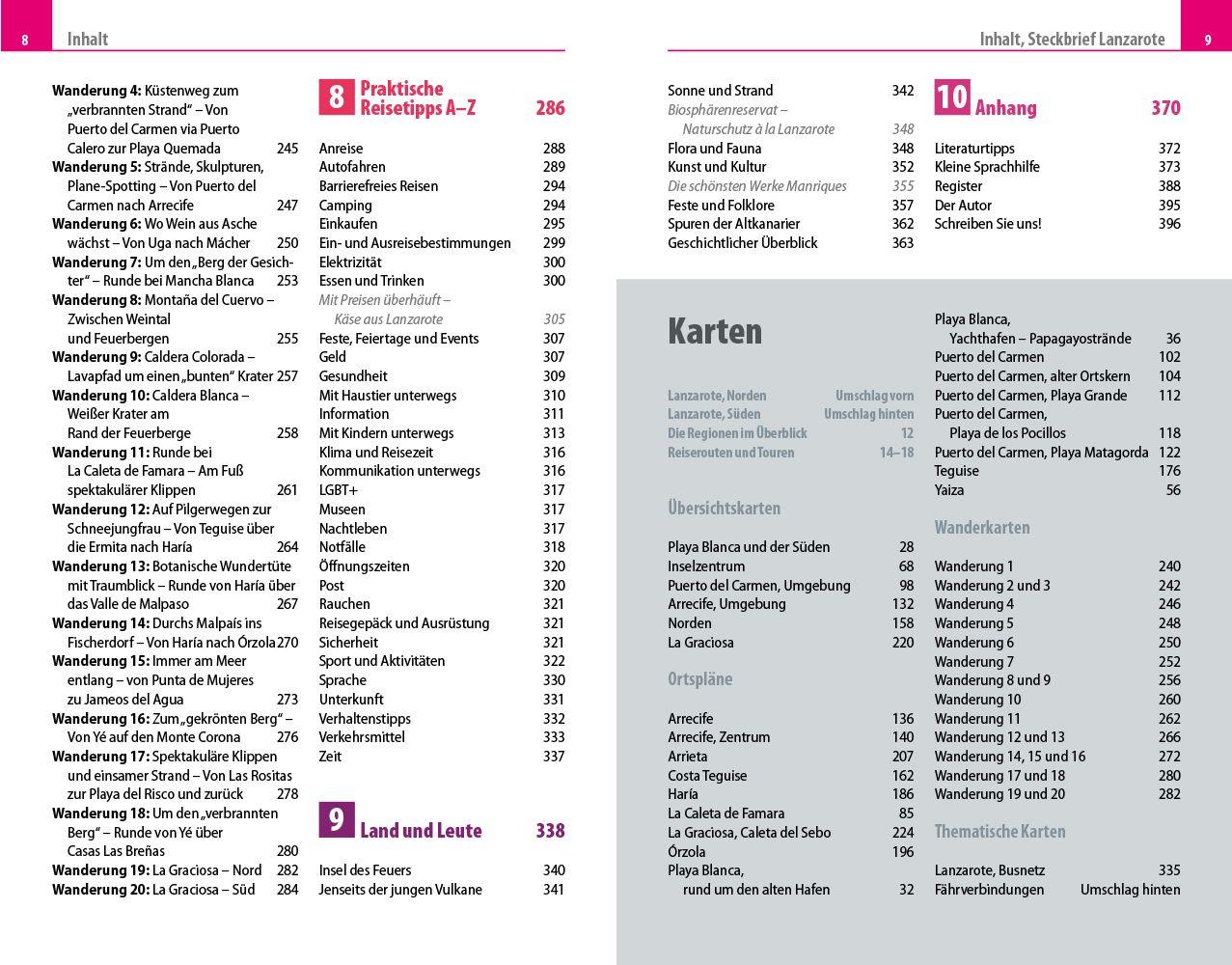 Beispielinhalt (Bild) Reise Know-How Reiseführer Lanzarote