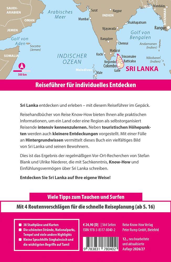 Beispielinhalt (Bild) Reise Know-How Reiseführer Sri Lanka
