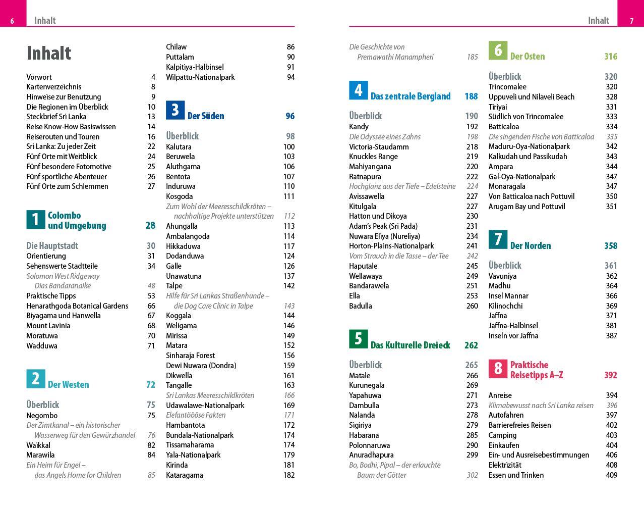 Beispielinhalt (Bild) Reise Know-How Reiseführer Sri Lanka