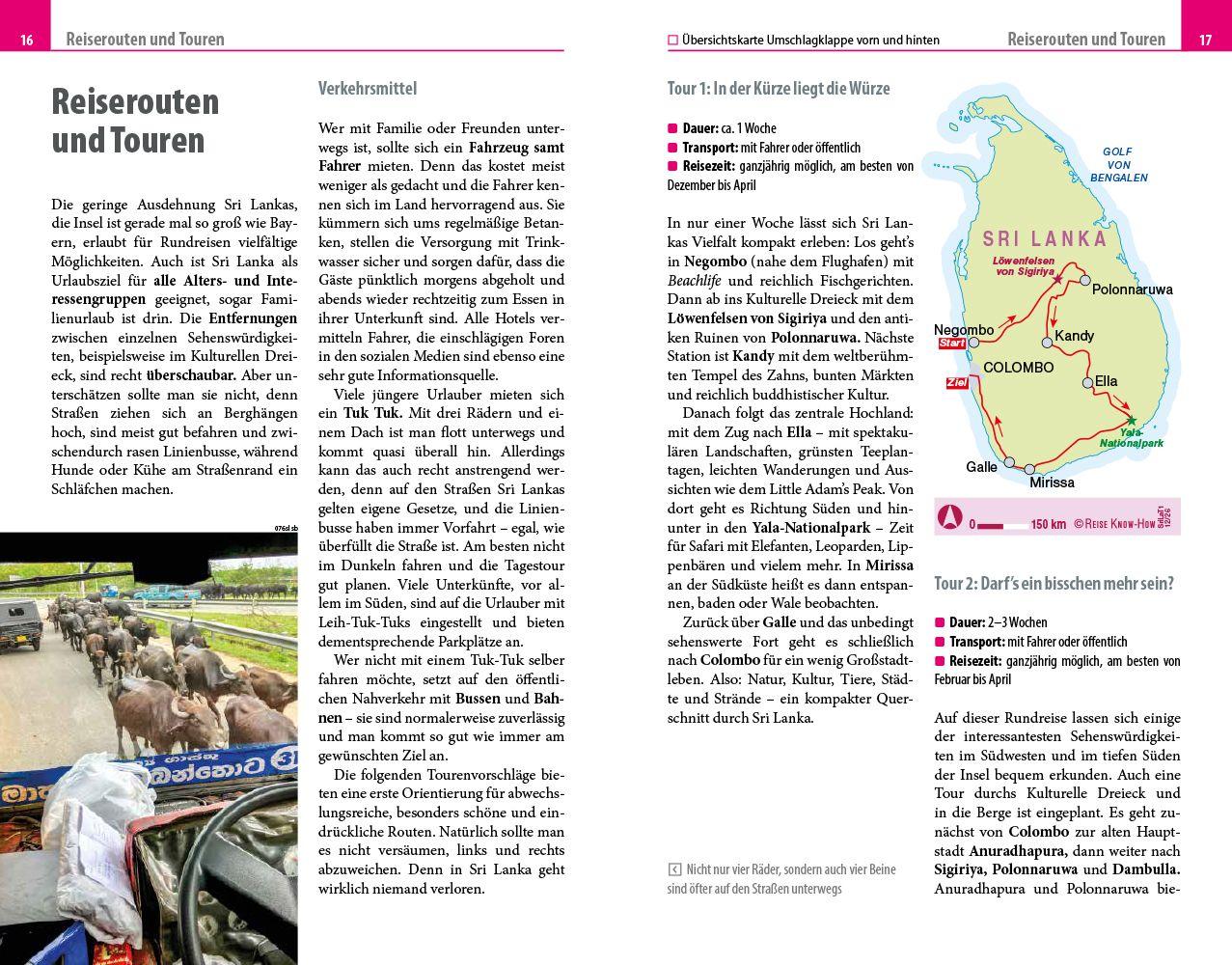 Beispielinhalt (Bild) Reise Know-How Reiseführer Sri Lanka