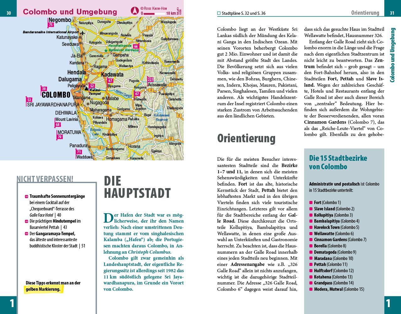 Beispielinhalt (Bild) Reise Know-How Reiseführer Sri Lanka