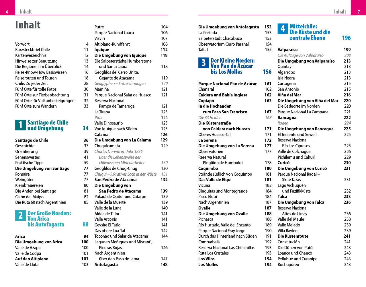 Beispielinhalt (Bild) Reise Know-How Reiseführer Chile und die Osterinsel