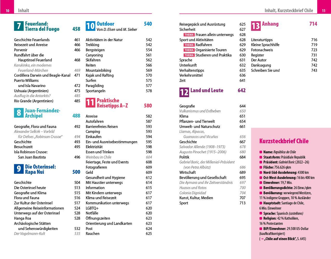Beispielinhalt (Bild) Reise Know-How Reiseführer Chile und die Osterinsel