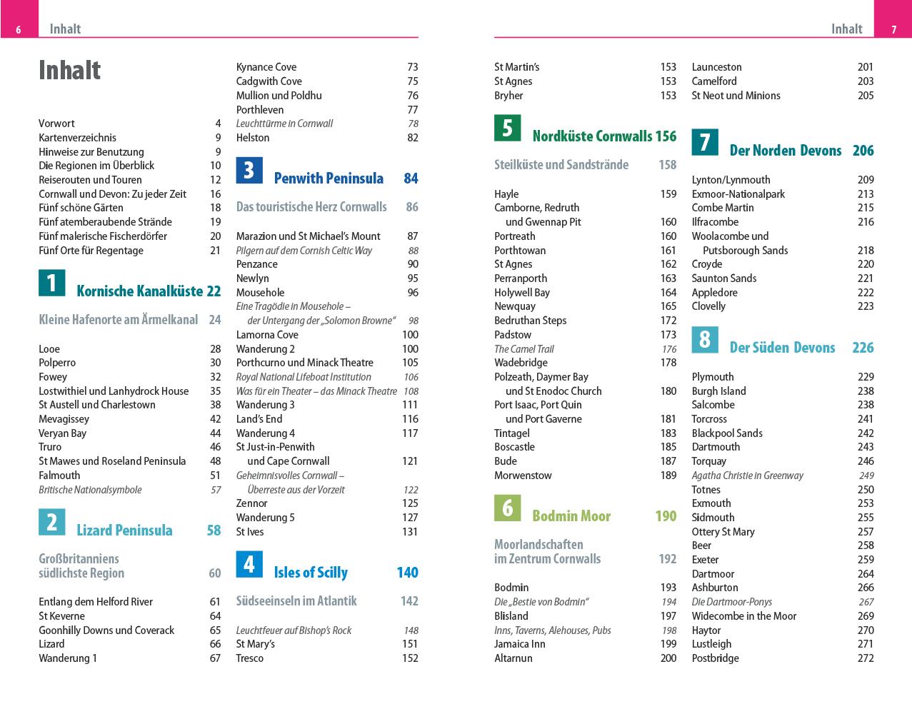 Beispielinhalt (Bild) Reise Know-How Reiseführer Cornwall und Devon