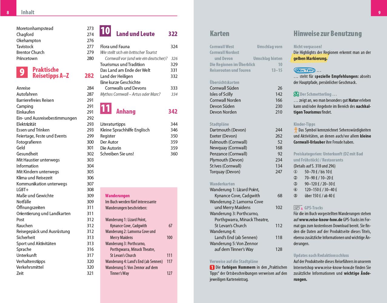 Beispielinhalt (Bild) Reise Know-How Reiseführer Cornwall und Devon