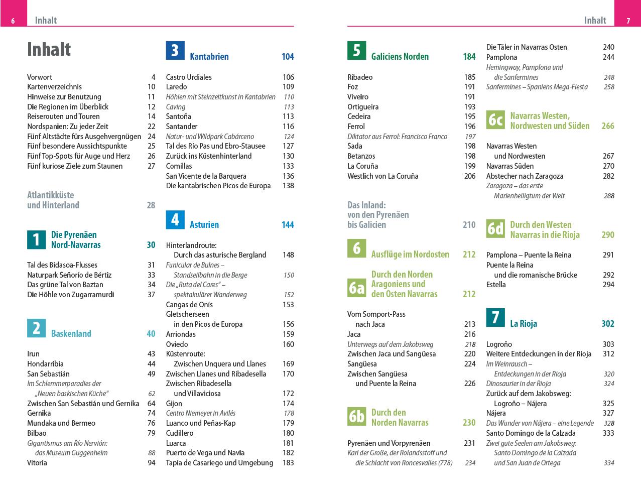 Beispielinhalt (Bild) Reise Know-How Reiseführer Nordspanien mit Jakobsweg