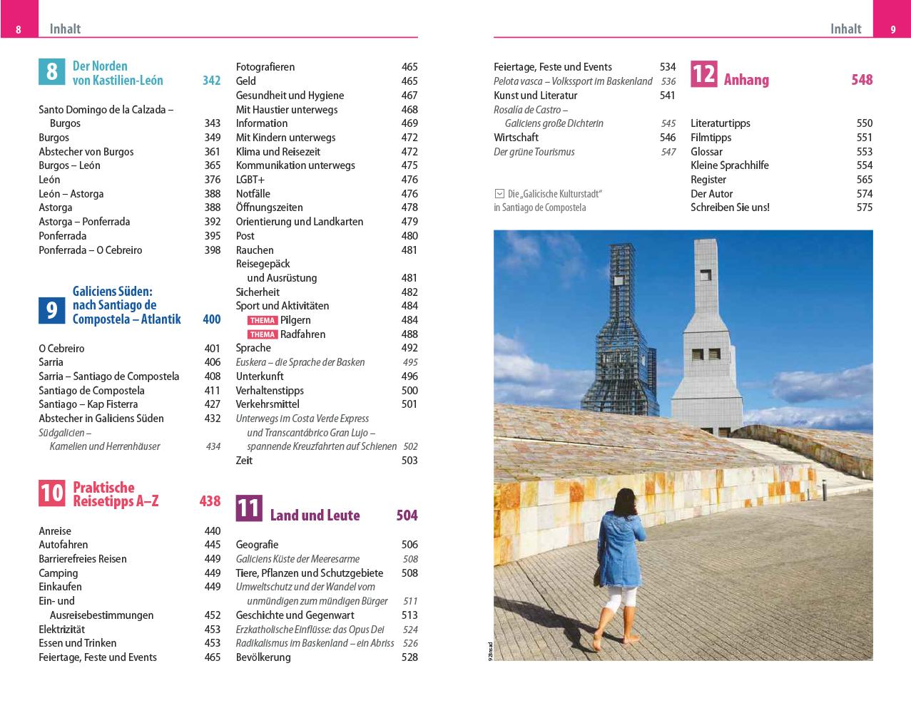 Beispielinhalt (Bild) Reise Know-How Reiseführer Nordspanien mit Jakobsweg