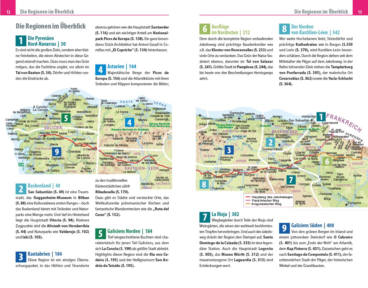 Beispielinhalt (Bild) Reise Know-How Reiseführer Nordspanien mit Jakobsweg