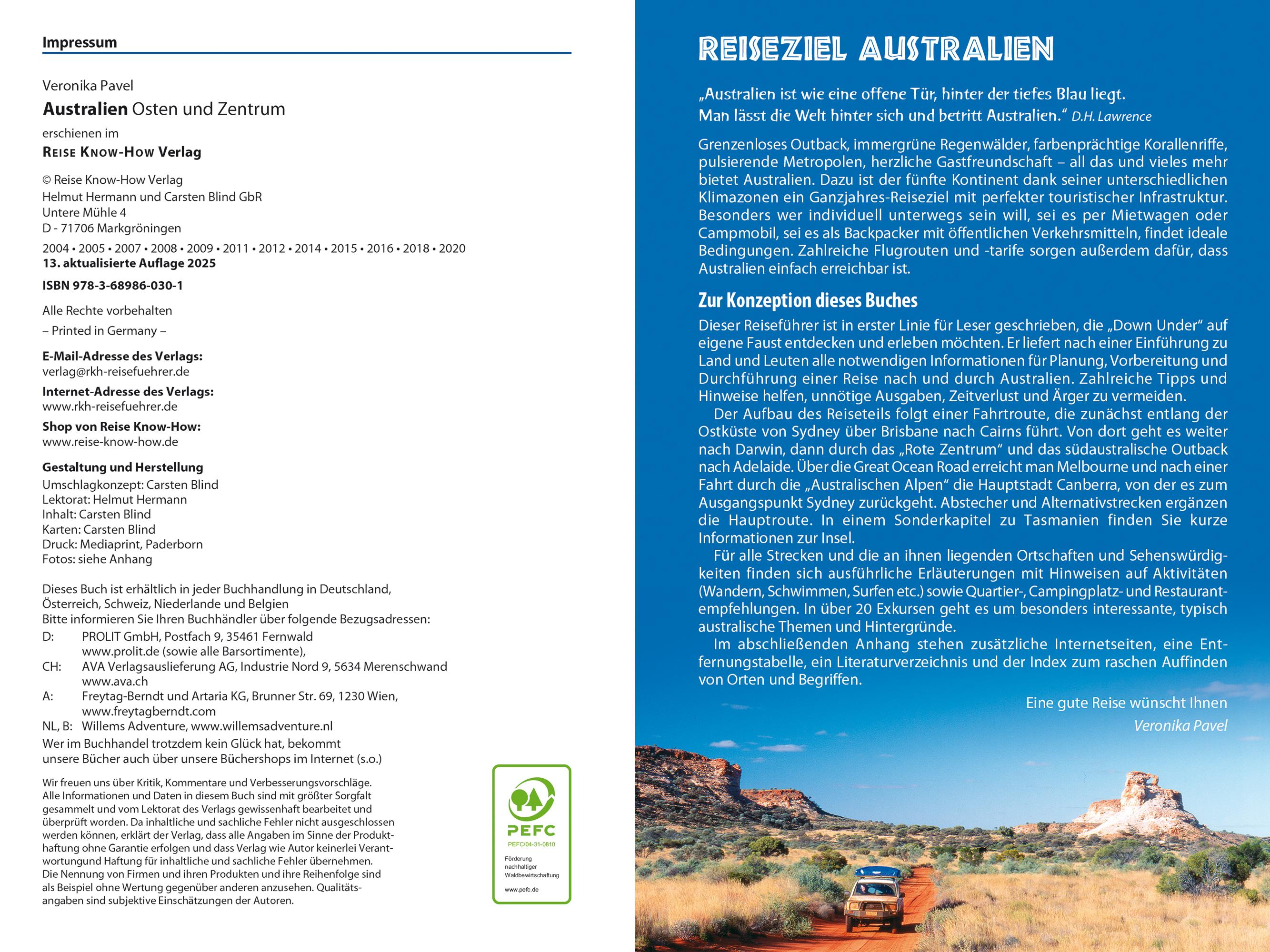 Beispielinhalt (Bild) Reise Know-How Reiseführer Australien Osten und Zentrum