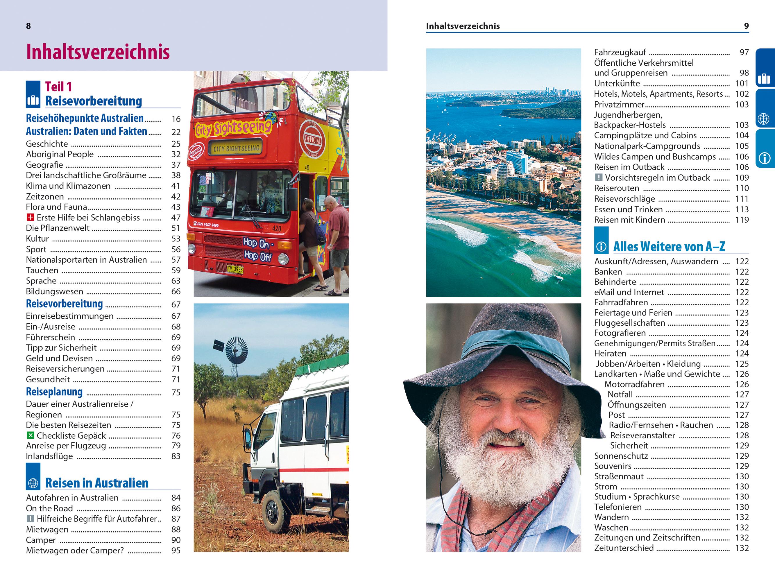 Beispielinhalt (Bild) Reise Know-How Reiseführer Australien Osten und Zentrum