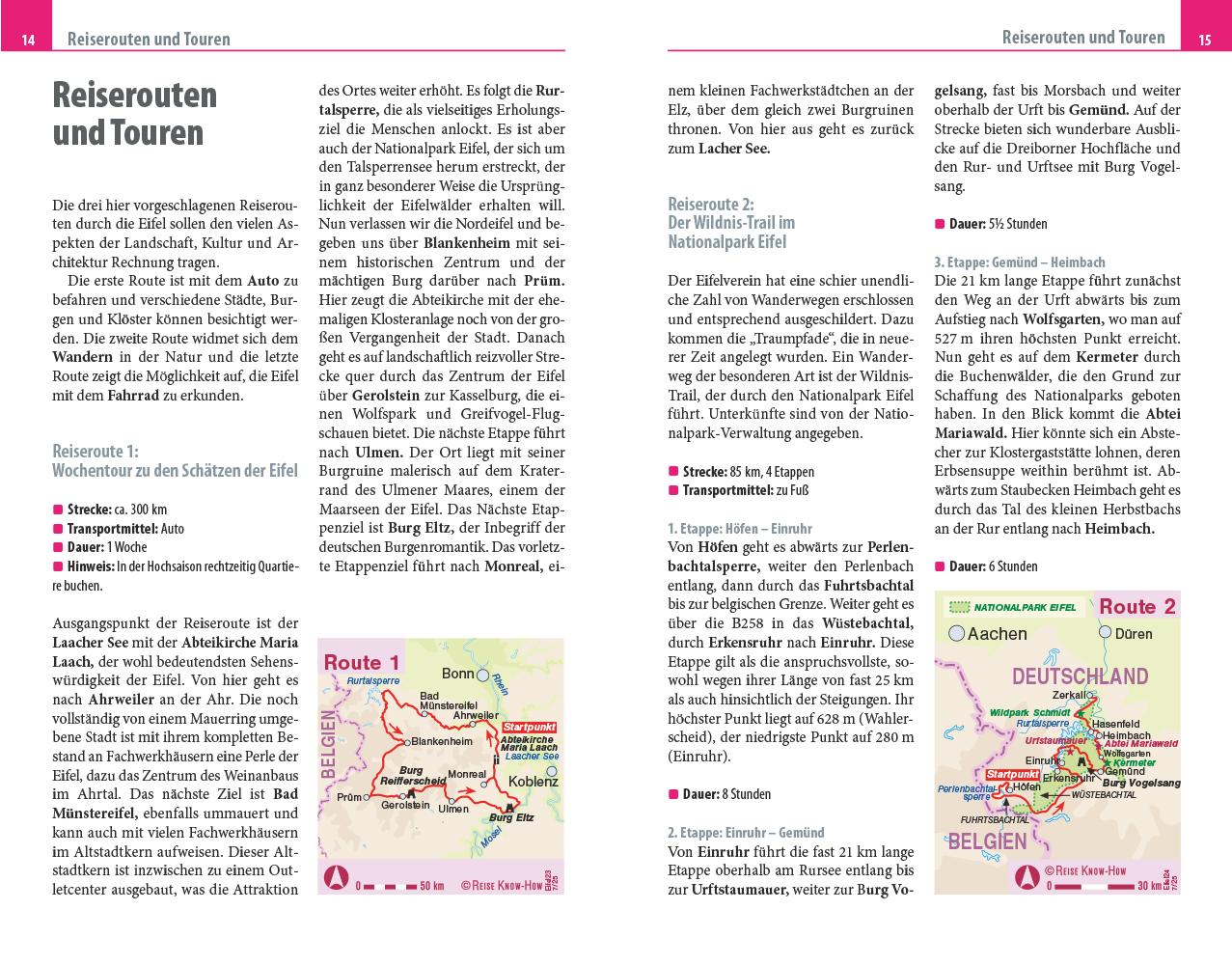 Beispielinhalt (Bild) Reise Know-How Reiseführer Eifel mit Ostbelgien