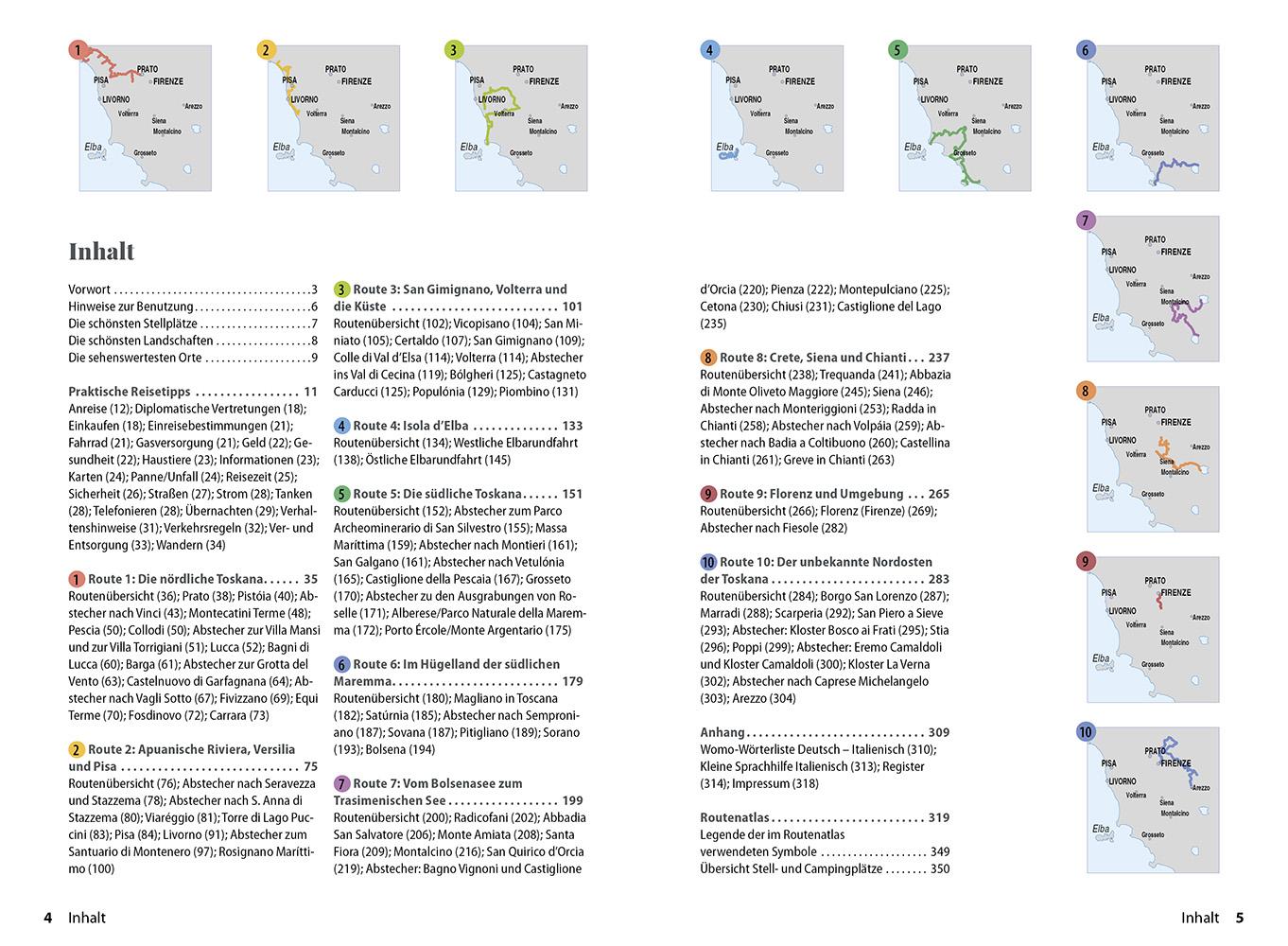 Beispielinhalt (Bild) Reise Know-How Wohnmobil-Tourguide Toskana mit Elba