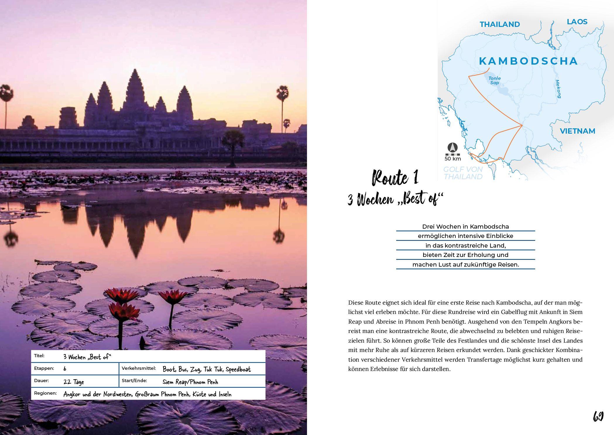 Beispielinhalt (Bild) Reiserouten durch Kambodscha