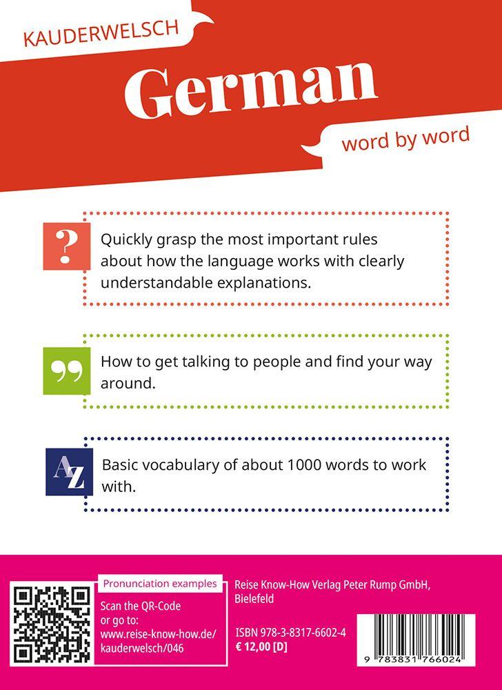 Beispielinhalt (Bild) Reise Know-How Language Guide Book German - word by word