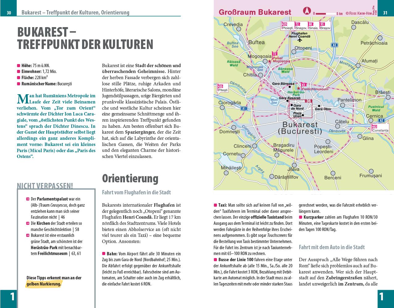 Beispielinhalt (Bild) Reise Know-How Reiseführer Rumänien