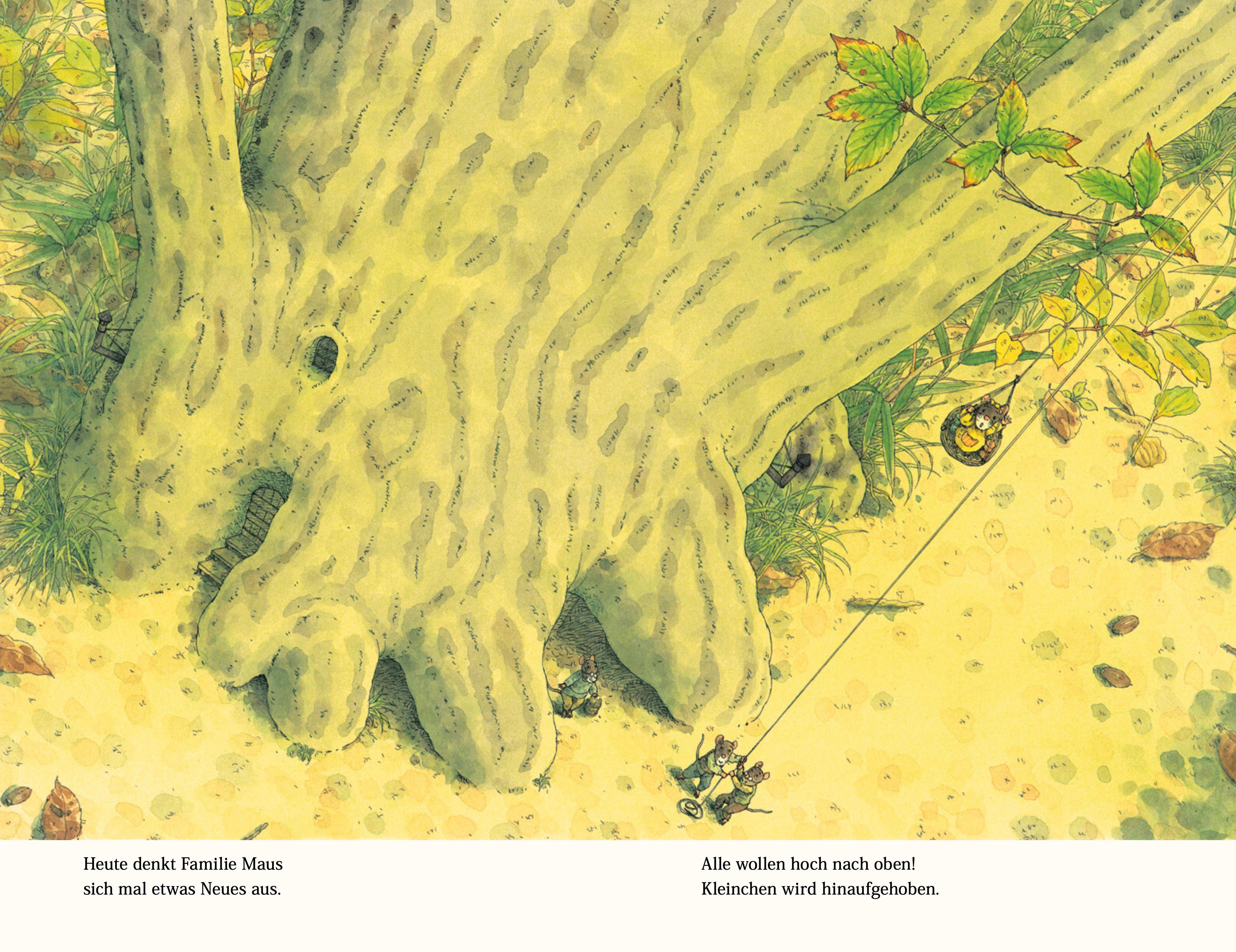 Beispielinhalt (Bild) Familie Maus im Mondschein