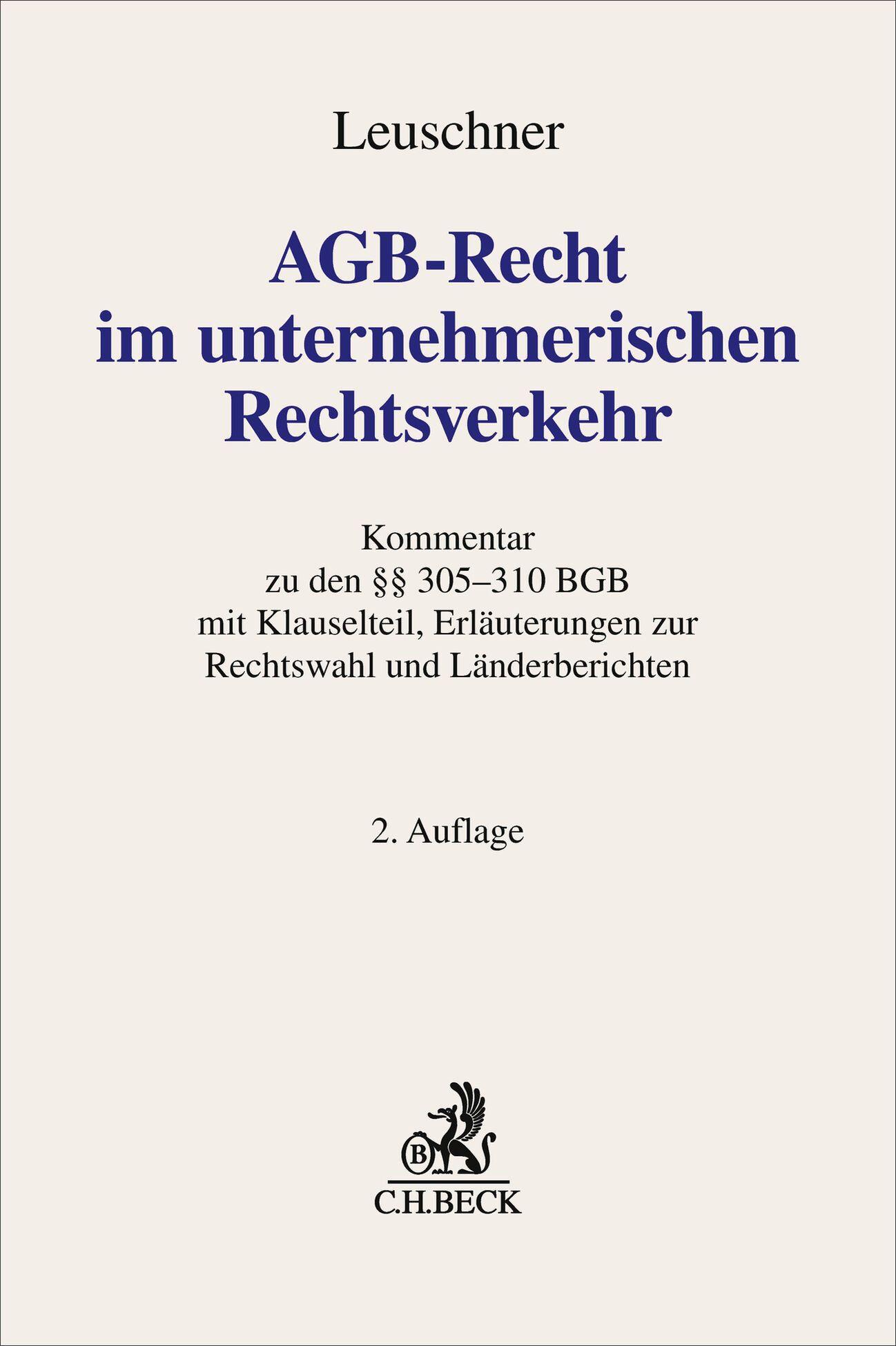 Vorderes Coverbild AGB-Recht im unternehmerischen Rechtsverkehr